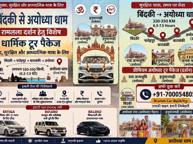 बिंदकी से अयोध्या धाम (राम मंदिर)